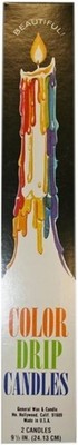 Multi color drip taper candles 2 pack decorative melting effect