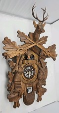 VTG Cuckoo Clock Large Switzerland Thorens Edelweiss Happy Wanderer TESTED WORKS