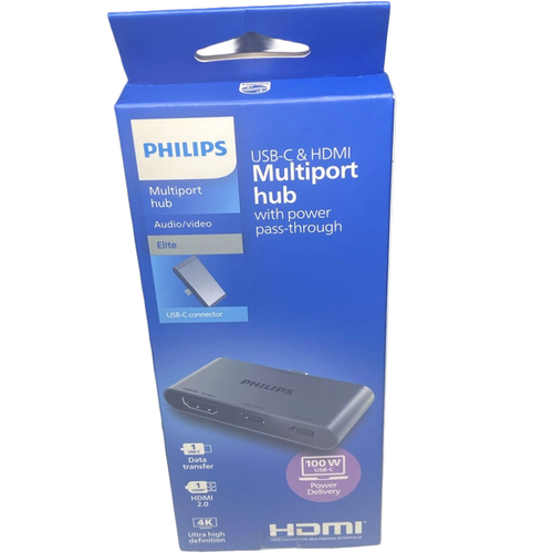 Philips USB-C Hub Multipuerto 4K Adaptador HDMI 100W PD Transferencia Rápida de Datos - Imagen 2 de 8