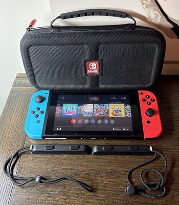 Nintendo Switch v1 Black HAC-001 W/case No Charger Tested P