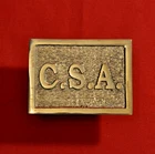 CIVIL WAR CSA CONFEDERATE BELT BUCKLE WITH PRONGS Solid Brass OUR DIXIE FOREVER!