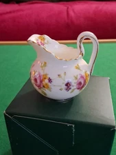 Royal Chelsea Fine Bone China Mini Pitcher Made In England Floral Gold Trim