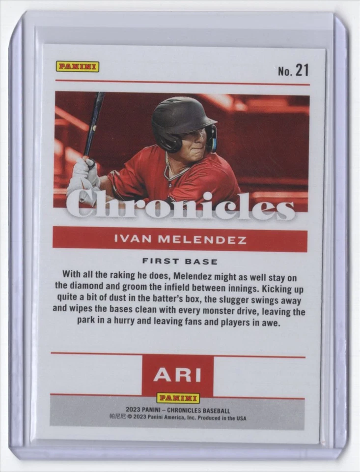 -2023 Panini Chronicles Ivan Melendez Arizona Diamondbacks #21 - Image 2 of 2