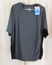 Kanu Surf Mens Short Sleeve UPF 50 Swim Shirt Rash Guard Gray/Black Size XL