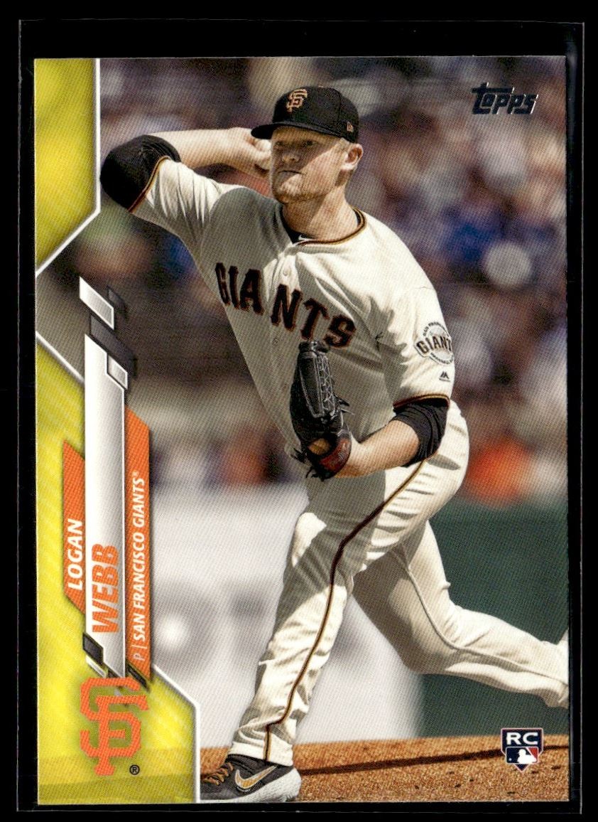 2020 Topps Yellow RC Logan Webb Giants #514
