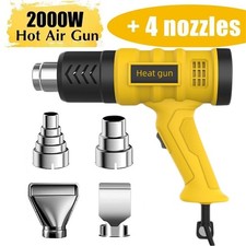 2000W Heat Gun Electric Hot Air Gun Stepless Temperature Heater 4 Nozzles Tool