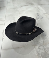 Vintage Beaver Hats 5X Guality Black Cowboy Western Hat Made in USA Sz 7 - 56