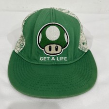 Vintage Super Mario Green Mushroom Get A Life Hat Cap