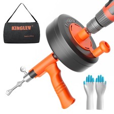 Drain Snake, 25ft Flexible Steel Drain Auger With Drill Adapter, Plumbing Unb...