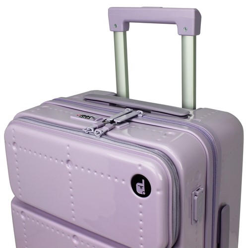 World Traveler Dejuno Avery Smart 20" Carry-On Luggage with USB Ports - Lavender - Picture 5 of 8