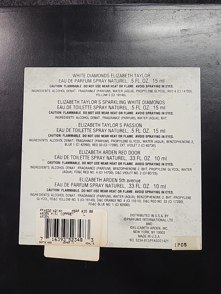Elizabeth Arden Juego de Caja de Regalo Vintage Mujer con Puerta Roja y Perfume Quinta Avenida Foto 4 de 4