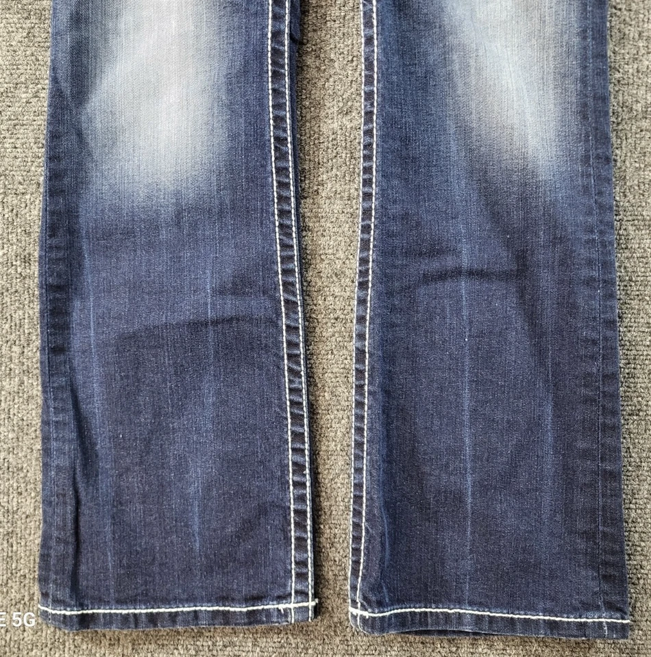 Pantalones de mezclilla BKE Payton Bootcut para mujer talla ACT 30x29,5 tiro bajo bigotes elásticos Foto 3 de 4