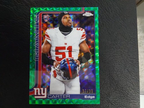 2025 Topps Chrome - Rookies Abdul Carter #350 Green Refractor /99 (RC)