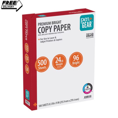  Premium Bright Paper, 8.5'' x 11'', 96 Bright, White, 24 lb., 1 Ream (500 Sheets)
