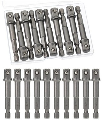Bates- Impact Adapter Square Socket Set, 10 pcs, 3/8'' Tip, Drill...