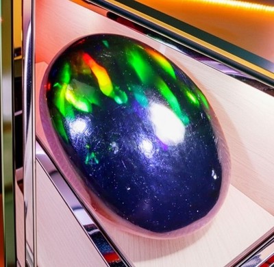 2.425Cts Dark Opal Multi Color Play Ethiopian Mine. Loose Opal Gemstone