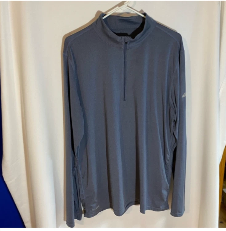EMS Men’s Techwick 1/4 Zip Pullover Shirt Blue Size L Hiking Baselayer