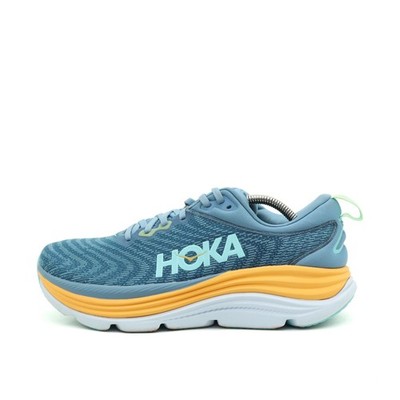 Hoka One Herren Gaviota 5 Schuh Blau Gelb Mesh Niedrig Laufschuh EU 42 2/3