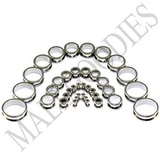 V006 Screw-on/fit Surgical Steel Flesh Tunnels Earlets Plugs 14G 2" Big Gauges