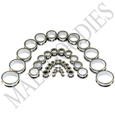 V006 Screw-on/fit Surgical Steel Flesh Tunnels Earlets Plugs 14G ~ 2" Big Gauges