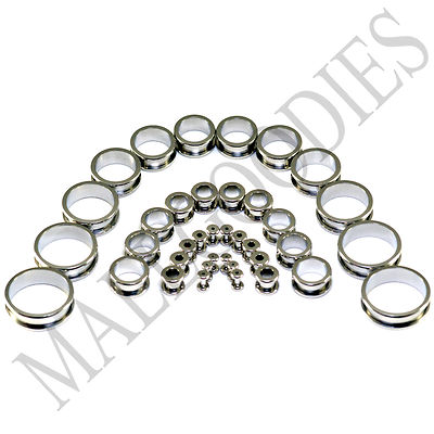 V006 Screw-on/fit Surgical Steel Flesh Tunnels Earlets Plugs 14G ~ 2'' Big Gauges