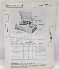 Howard W Sams Photofact Folder Olympic Models 6-504 6-504L Radio Parts Manual
