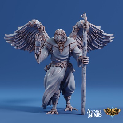D&D Miniature Aarakocra Rospa Sparrow Warlock Pose 2 Dungeons and Dragons