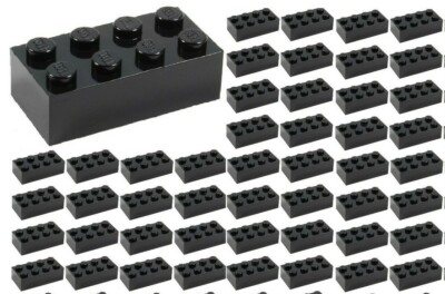  50x NEW LEGO 2x4 BLACK Bricks (ID 3001) BULK Parts star wars Starwars lot 