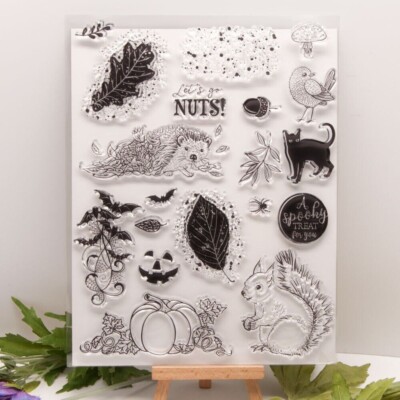 Happy Halloween Motiv Gummi Clear Stamp DIY Karten basteln Papier basteln