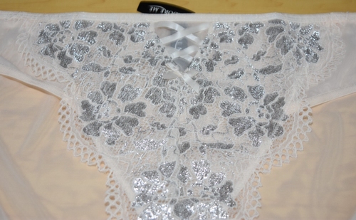 NWt Ivory Silver Foil Criss Cross Detail Bikini Plus Size 4X 4XL - Picture 4 of 7