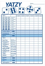 50er Spielblock für Yatzy Würfelspiel Pasch...