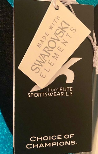 Body da ginnastica GK Elite Seaglass Sparkle in velluto nero taglia AS - Foto 6 di 11
