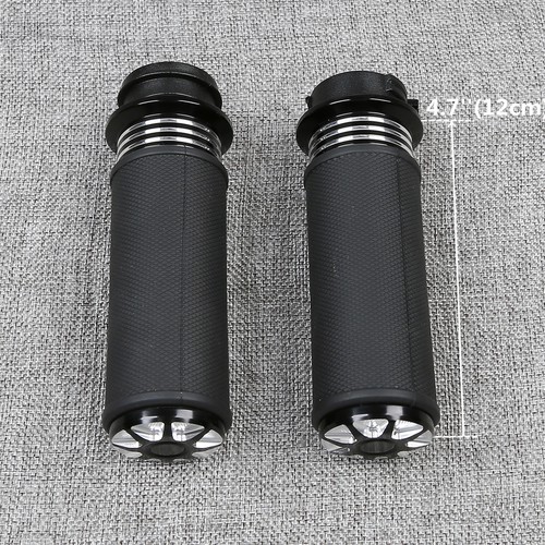 Black CNC 1'' Handlebar Hand Grips For Harley Softail FLS FLST 1996-2015 2014 US - Picture 3 of 10