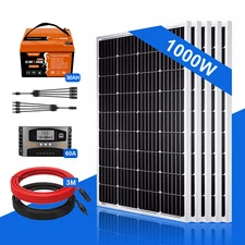 1000W Solar Panel Kit 12V Solar Module With 30AH LiFePO4 Battery for RV Off-Grid