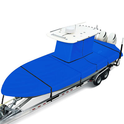 Waterproof Heavy-Duty Center Console Blue T-Top Boat Cover 600D 