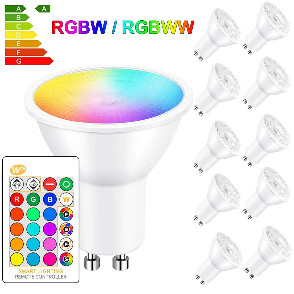 GU10 LED Light Bulb RGBW WW Dimmable Colour Changing Spotlight Remote Control AU