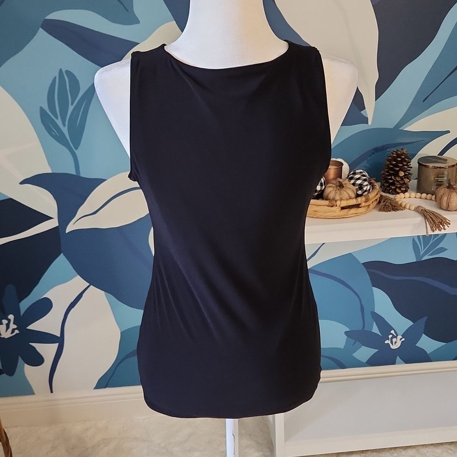 WHBM Black White Reversible Micro Dot Solid Tank … - image 5