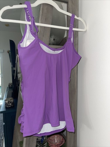 Gottex Tankini Top NWT Warm Purple Size 14 $104 - Picture 6 of 9
