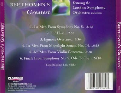 VARIOUS ARTISTS BEETHOVEN'S GREATEST NEW CD