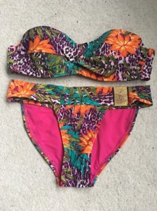tropical print bikini set
