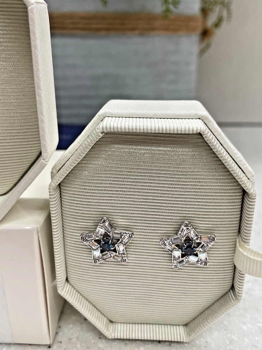 Swarovski Stella stud earrings Mixed cuts, Star, Blue