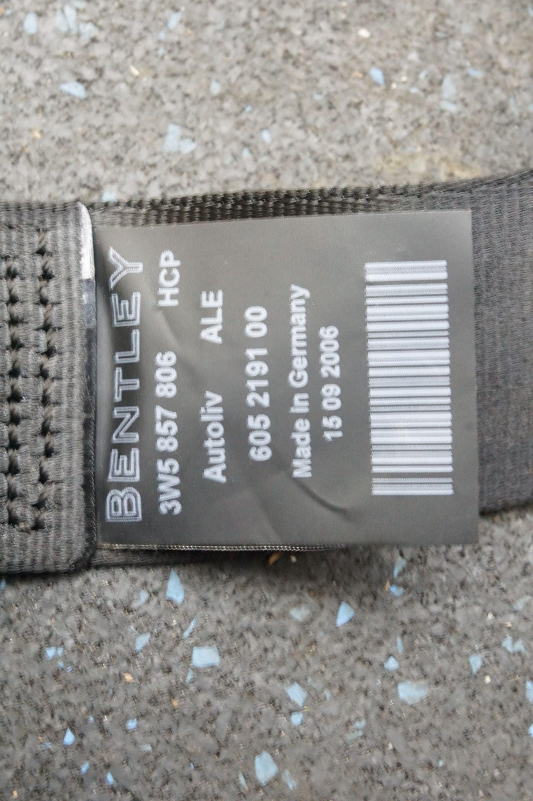 Rear Right Seat Belt Retractor Black 3W5857806 OEM Bentley Flying Spur 2006-09