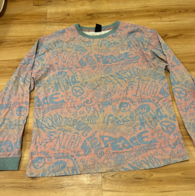 iets frans Urban Outfitters Sweatshirt Pullover Gr. M Washed Out Peace Rainbow