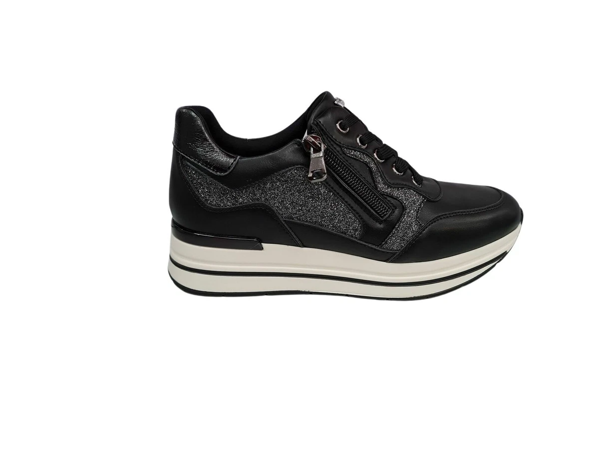 Inblu Scarpe c lacci e zeppa Sneakers Donna 014 Nero eBay