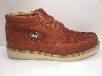Men's Crocodile/Ostrich Print Leather Shoes Sz 6-13 Zapato Avestruz y Cocodrilo