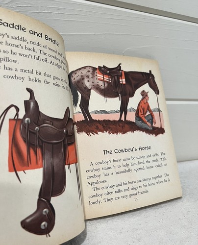 COWBOYS AND INDIANS ~ 1st "A" ed. Giant Little Golden Book, Richard Scarry, 1958 - Picture 8 of 9