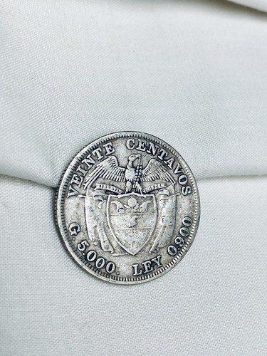 Colombia 1933 Silver 20 Centavos Coin- No Reserve - Picture 7 of 8