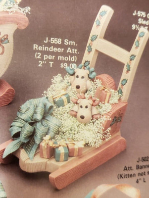 J575 & 574 Clay Magic sled rails & seat lot of 2 ceramic molds vintage 1988
