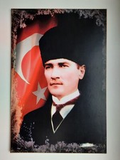 ATATÜRK Mustafa Kemal Bild Ayyıldız Türkiye Retro Ahşap Poster viele Varianten