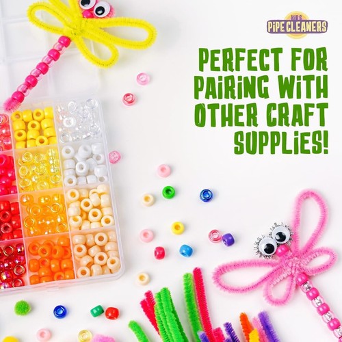Pipe Cleaners Craft (200 Pcs, 20 Colors, 10 Each) Craft Pipe Cleaners Bulk, - Picture 4 of 5